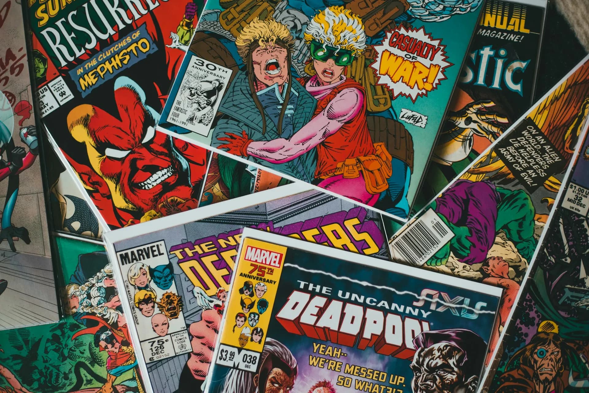 A pile of comic book covers